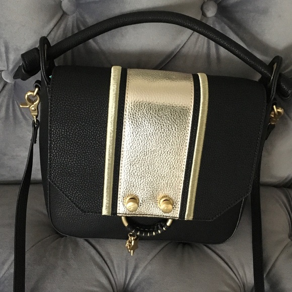 Foley + Corinna Handbags - Foley + Corinna NWOT!!!! REESE SATCHEL/ CROSSBODY IN BLACK STRIPE